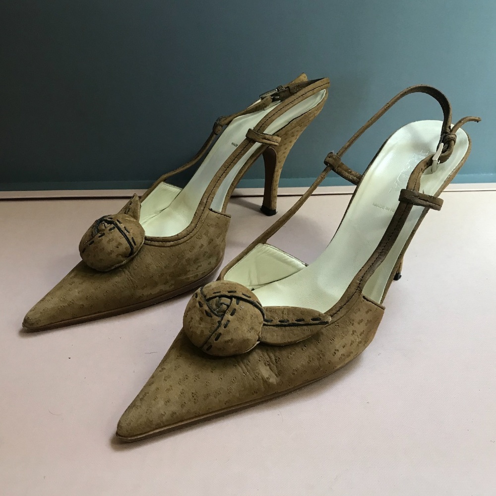 Prada Suede Sling Back Heel